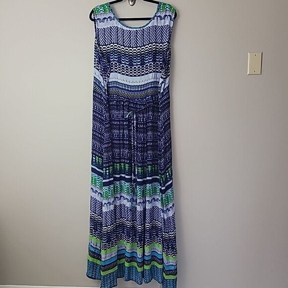 Women's Blair Maxi Dress Size 3XL. Embroidered Scroll W/ Sequins. Sleeveless. - Picture 2 of 9